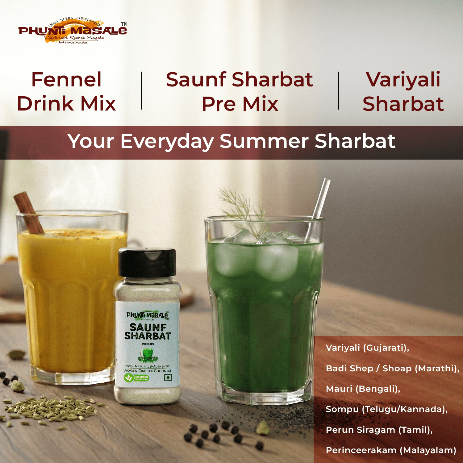 Saunf Sharbat Premix 100g | Refreshing & Effective Digestive Drink for Bloating & Cooling Relief | Refreshing Variyali Fennel Sharbat with Poppy Seeds & Cardamom 2 Saunf Sharbat Premix 100g | Refreshing & Effective Digestive Drink for Bloating & Cooling Relief | Refreshing Variyali Fennel Sharbat with Poppy Seeds & Cardamom - Image 2