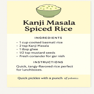 Spiced rice with Phunti Kanji Masala, garnished with coriander