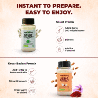 How to prepare Saunf Sharbat Premix and Kesar Badam Premix instant drink preparation steps Phunti Masale