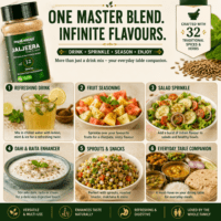 Jaljeera masala used as drink mix fruit seasoning salad sprinkle raita enhancer and table seasoning