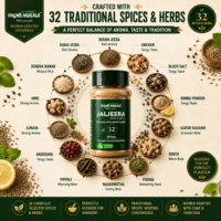 Phunti Jaljeera Masala ingredient wheel showing traditional spices herbs black salt amchur cumin mint and digestive ingredients