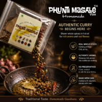 Whole spices blooming in hot oil for authentic Indian curry cooking with Phunti Masale Whole Spice Mix
