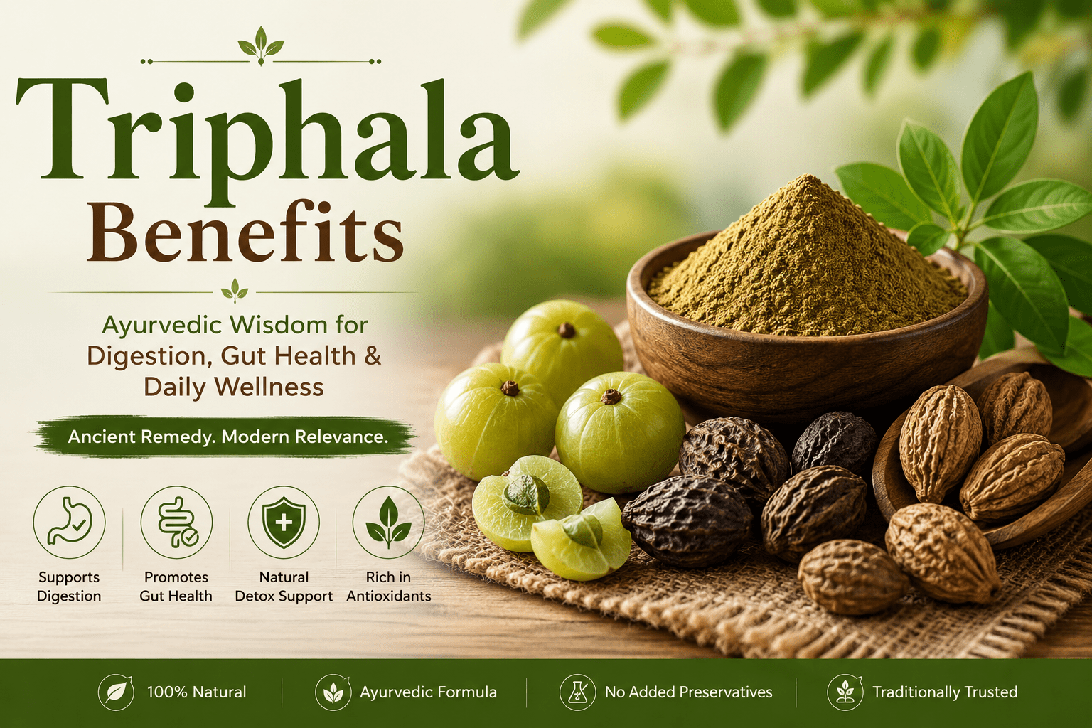 triphala benefits for digestion and gut health ayurvedic herbal blend